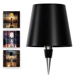 Wireless Bottle Lamp PRIDOLA for Any Type of Bottle - LED Bottle Lamp for Indoor & Outdoor - 100% Waterproof - Adjustable Brightness and Light Temperature 3000-6000K - Wireless & Rechargeable (Black)