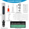 Electric Engraving Pen with 37 Bits, USB Rechargeable Cordless Etching