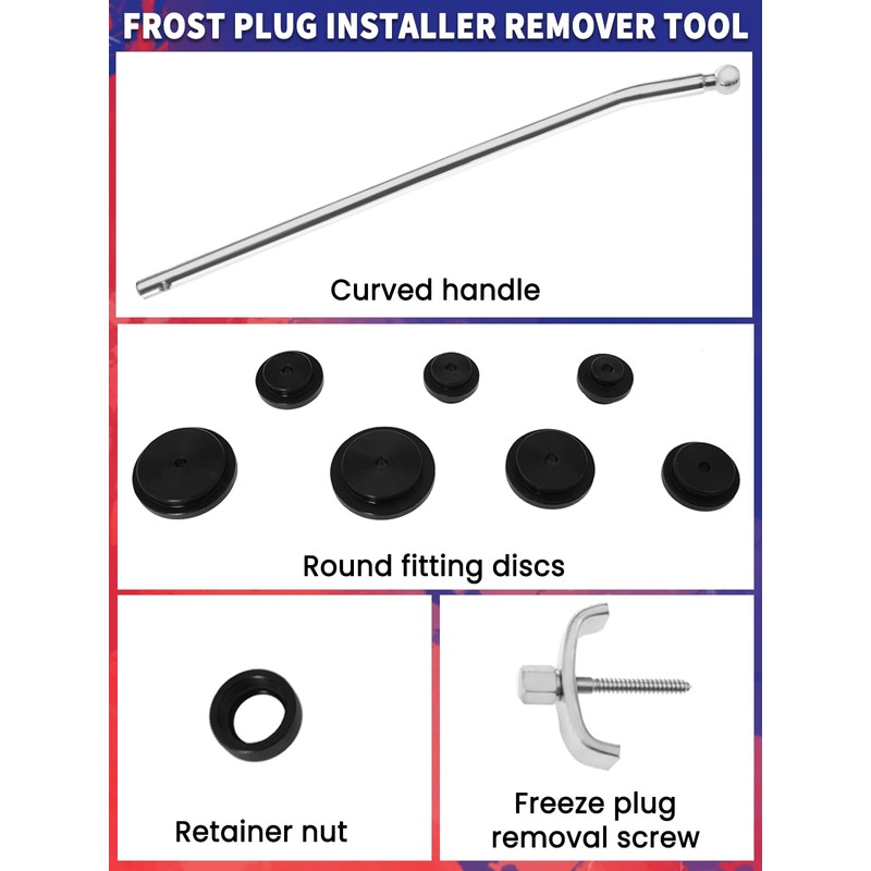 Punmew Frost Plug Installer Remover Tool Set 10PCS Diesel Freeze