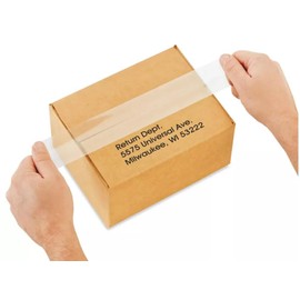 Pre-Cut Return Tape Strips 2" x 24" (Clear) / 100 Rubber-Banded Strips | Ideal for Packaging, Shipping, Mailing, and Office Use - All Packaging Types - Home, Business, and Warehouse Needs