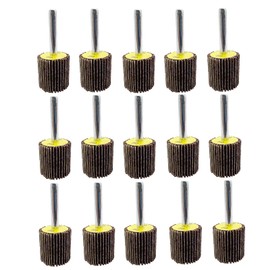 FEIHU 25x25x6mmFlap Wheels,80 Grit.1/4" Shank Diameter for Removing Rust, Deburring, Grinding Polishing Flat. Disc Abrasive Sanding Pads for Drills 6mm Shank （25 Pack）