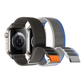 Nepfaivy 2 Pack Ersatzarmband Kompatibel mit Watch Armband 40mm 41mm 38mm 42mm für Damen Herren, Nylon Stoff Klett Verstellbares Sport Armband für iWatch Series 10/9/8/SE/7/6/5/4/3/2/1, Typ B