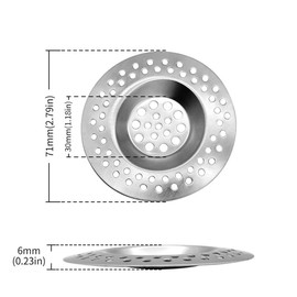 2 Piece Sink Strainer - Stainless Steel Sink Strainer & Hair Strainer Shower, Anti-Block Set for Shower, Bathtub, Kitchen