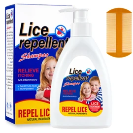 Head Lice Shampoo and Comb Kit, Lice Removal Shampoo, Lice shampoo for Kids Hair, Includes Lice Comb for Kids, Suitable for Adults and Children, 300ml