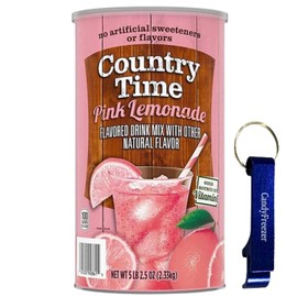 Country Time Pink Lemonade Powdered Drink Mix 1 Canister 82.5 oz w/ Keychain
