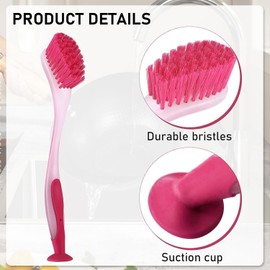 6 Pack Long Handled Dish Brush,Dishwashing Brush with Suction Cup,Multi Purpose Cleaning Scrubber Stiff Bristle Washing Brush for Kitchen Sink Hotel Toilet,3 Colors