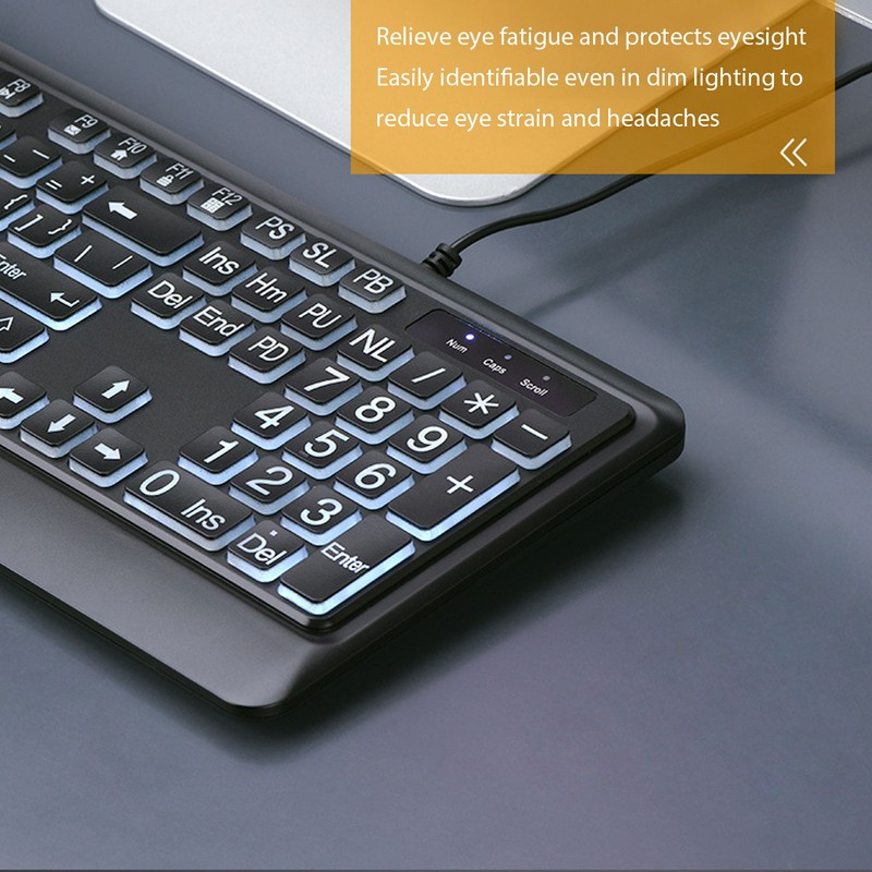 Large Print Keyboard Large Bold Letters 104 Keys Standard Full