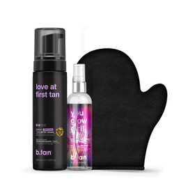 B.TAN b.tan Violet Self Tan & Face Mist Kit | Lovers Bundle - Self Tanning Mousse with You Glow Girl Gradual Face + Body Mist w Self Tanning Mitt Applicator, 1 Hour Sunless Tanner, Fast, 6.7 Fl Oz