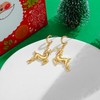 HolidayQbee Christmas Earrings For Women Gold Reindeer Earrings Christmas Dangle