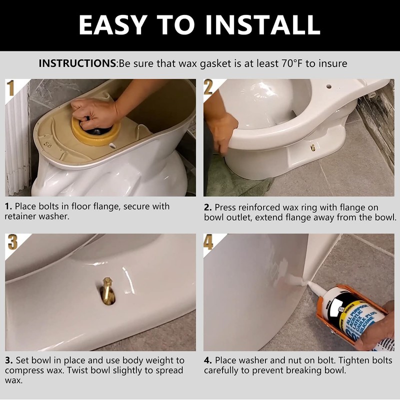 boeemi Extra Thick Wax Ring Toilet Kit,with Bolts for Reinstallation