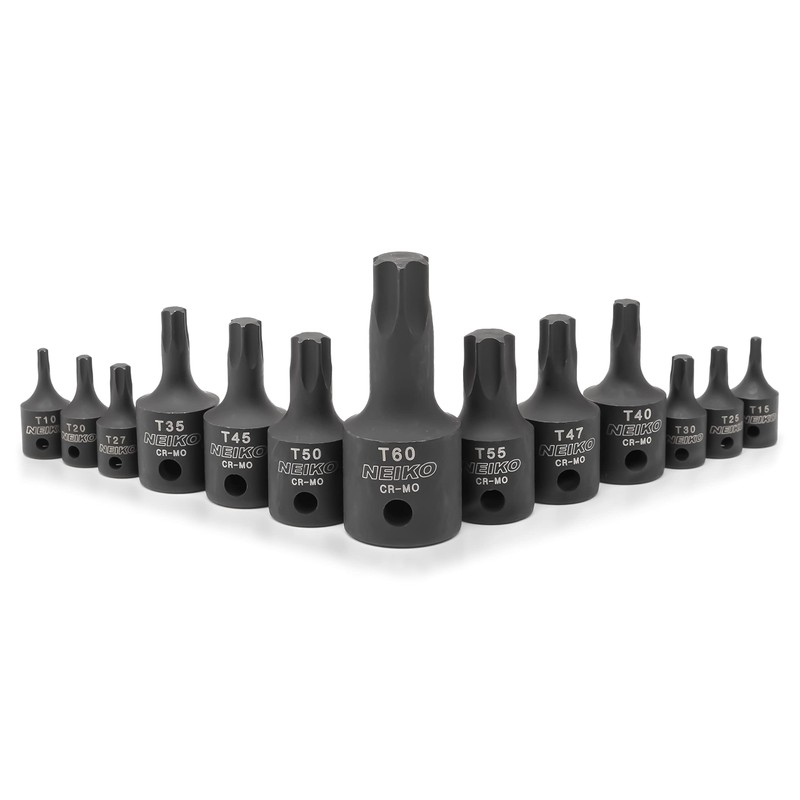 NEIKO 10281B Impact Torx Bit Socket Set, 1/4", 3/8" and