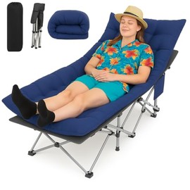 XXL Camping Cot, Camping Bed W/Mattress, 600LBS(Max Load), Portable Folding Outdoor Bed with Carry Bag for Adults Kids, Sleeping Cot Heavy Duty Cot for Traveling, Office Nap, Beach Vocation and Home