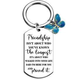 Friend Gifts for Women - Silver Keepsake Keychains - Thoughtful Friendship Gift for Bestie, Sister, or Girlfriend