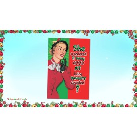 Nobleworks B5925 Set of 12 Being Good Counts Humor Christmas Greeting Cards /Envelopes