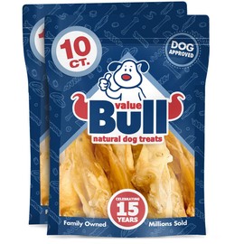 ValueBull Lamb Ears, 20 Count - All Natural Dog Treats, Grass Fed, Single Ingredient Rawhide Alternative