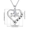 Heart Print Necklace Sterling Silver Adjustable Cute Animal Pendant Necklace