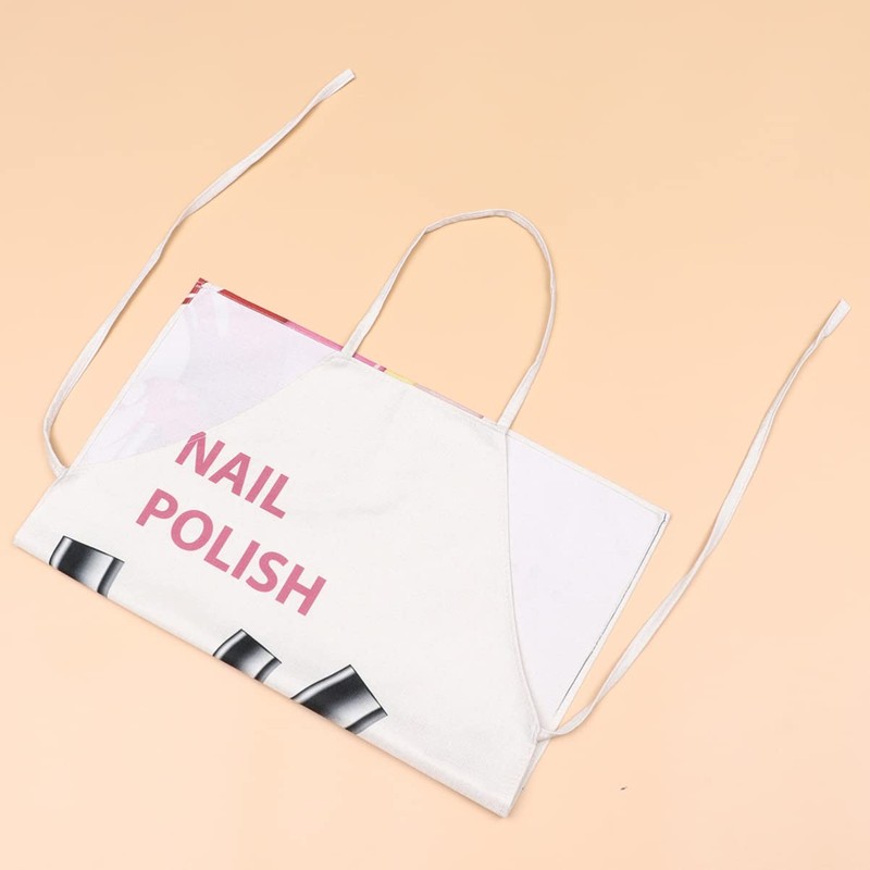 Lurrose Nail Tech Apron Adjustable Neck Long Ties Cosmetic Manicurist