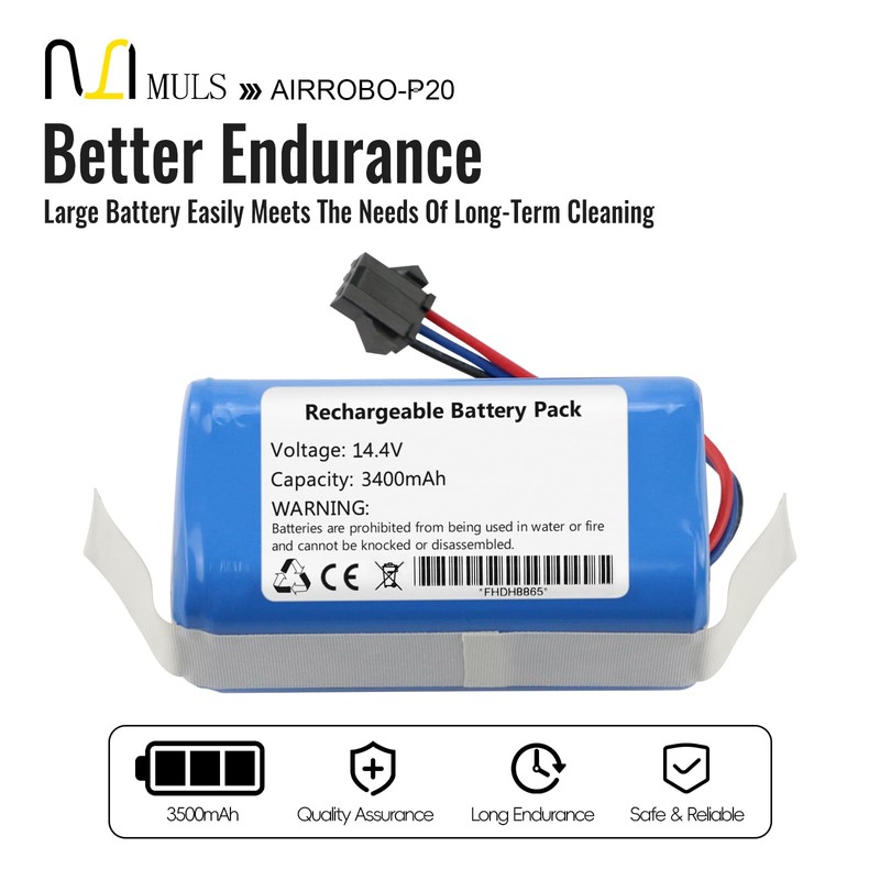MULS 3400mAh 14.4V Battery Compatible with AIRROBO P20, Airrobo 91069