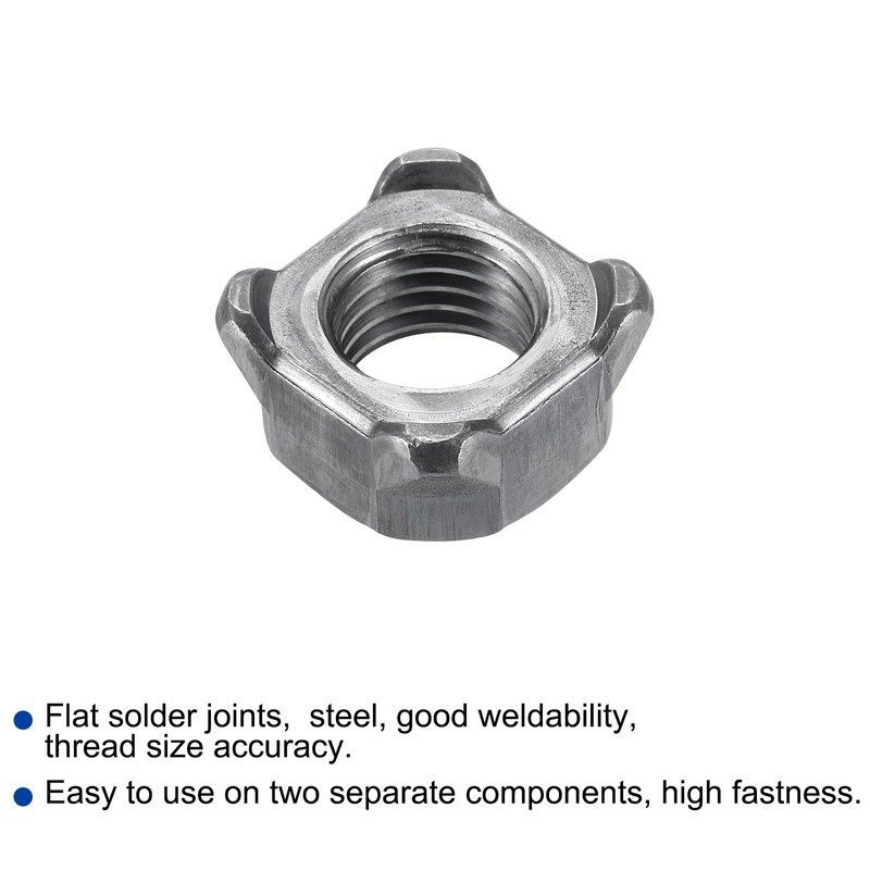 sourcing map Weld Nuts, M16 Square UNC Carbon Steel Machine