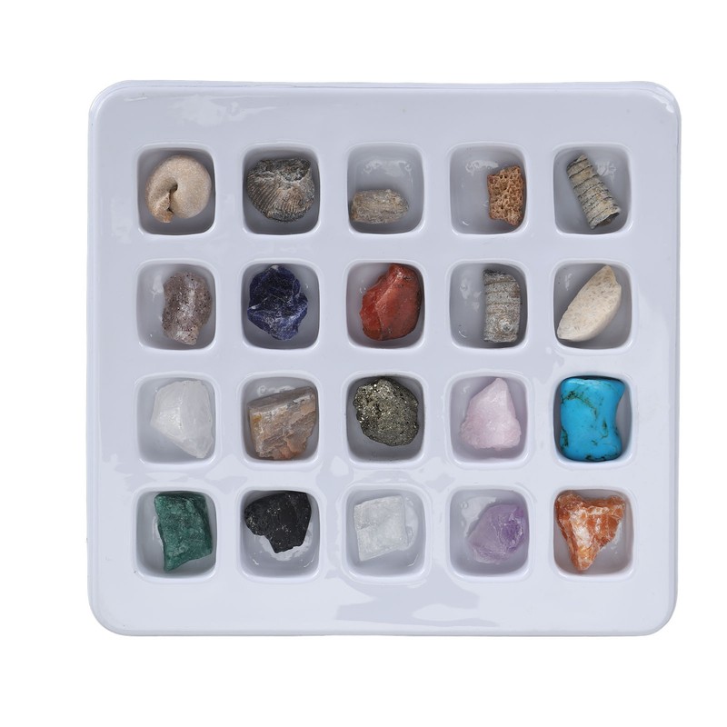 20pcs Rock Stone Colletction Kit for Boys Girls Exquisite Science
