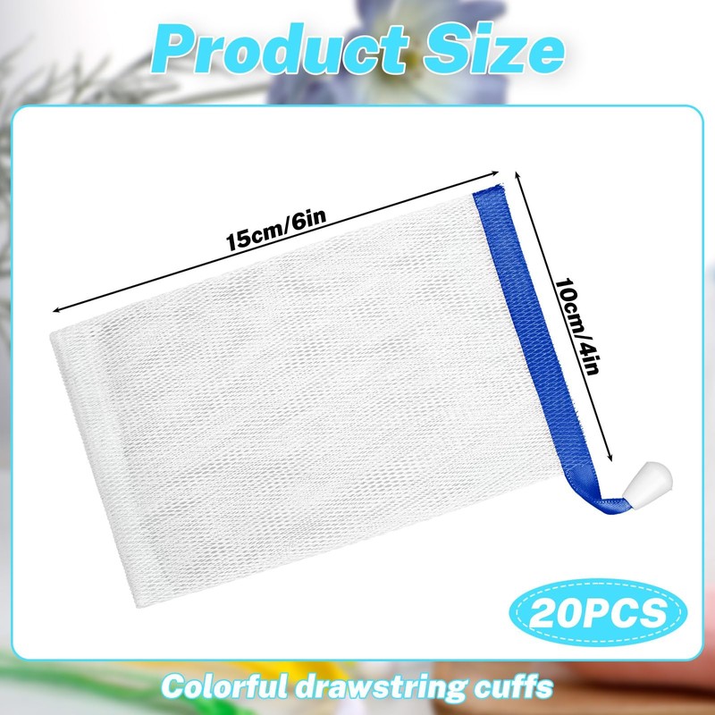 8 Stück Seifenbeutel, Bunt Foamie Seifensäckchen