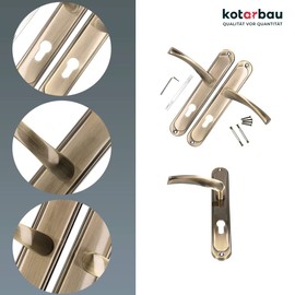 KOTARBAU Door Handle 90 mm PZ Door Handle Patin Door Fitting Door Handle Set Long Plate Door Handle Set Inner Door Exterior Door Handle Gate Fitting