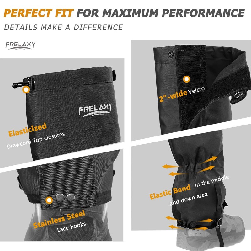 Frelaxy Leg Gaiters Ultra HIGH-Performance Hunting Gaiters, 100% Waterproof Hiking