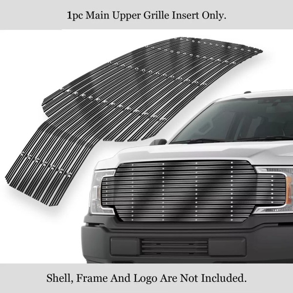 Grilleworld Fits 2018-2020 Ford F-150 W/O Front Camera Upper Phat