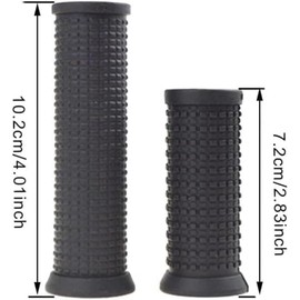 2Pcs Black Bike Bicycle Long/Short Handlebar Grips for Twising Shifter, Shockproof Anti Slip Parts, Cycling Parts and Components Anti Slip Soft Rubber Bike Grips (Long Short)