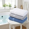Light Grey Towels Ribbed 2 Pack, Cotton Soft, Plush, Lightweight,