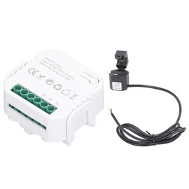 Smart Energy Meter Power Consumption Monitor Energy Monitor Single Phase Real Time Net Metering Remote Control 100-240V AC for Tuya (Black)