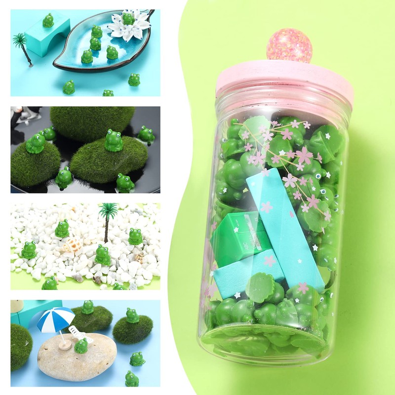 EKisemio 50 Pcs Mini Frog Garden Decor | Green Frog