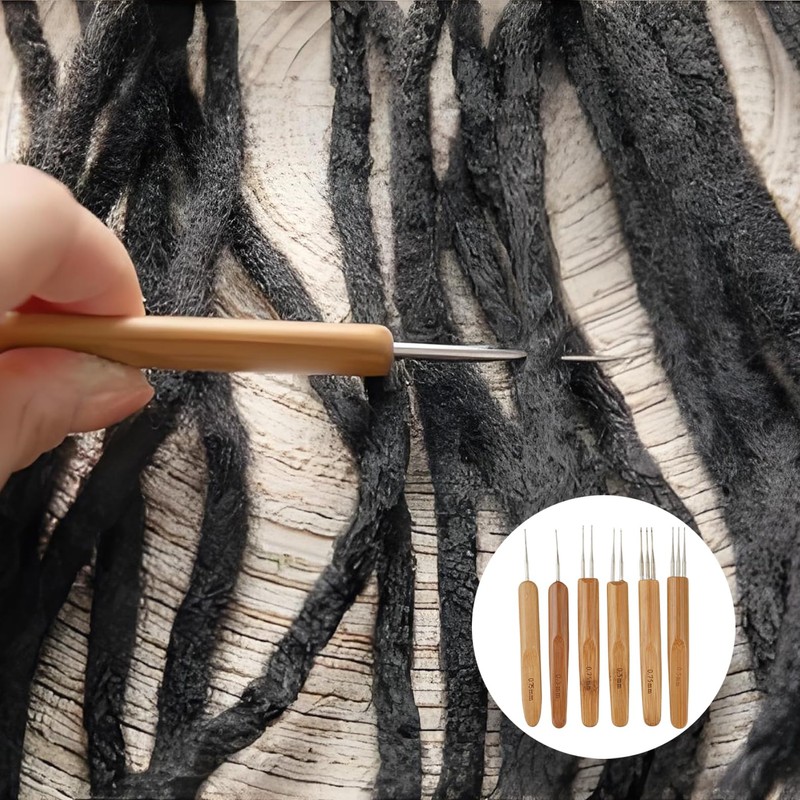 Septe 6Pcs/Set Dreadlock Crochet Hook for Hair,Dreadlock Crochet Hook Needle