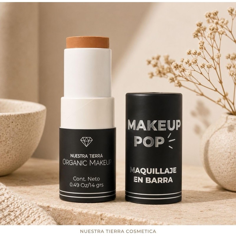 Makeup Pop Maquillaje en Barra Orgánico, Tono S04, Presentación Sólida,