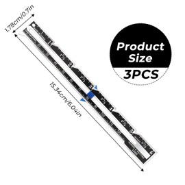3 Pack Sliding Gauge Sewing Measuring Tool Sewing Rulers and Guides for Fabric Metal Knitting Gauge Measure Tools for Knitting Crafting Sewings Beginner Hemming Measuring Quilting Crafting Black