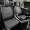 CAR PASS Piping Faux Leather Car Seat Cover Full Set,Grey