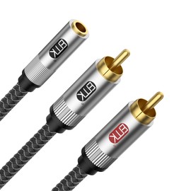 EMK 0.5M 3.5mm Female to 2 RCA Male Gold Plated RCA Y Splitter for Smartphone MP3 Tablets HiFi Stereo
