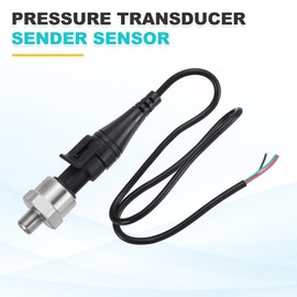 sourcing map Pressure Transducer Sender Sensor with Connector, 1/8" NPT 30 PSI Stainless Steel Pressure Transmitter for Oil Fuel Water Air