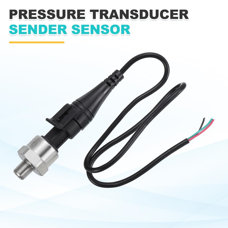 sourcing map Pressure Transducer Sender Sensor with Connector, 1/8" NPT