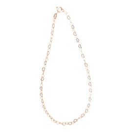 10.5 Inch 9ct Rose Gold Plating on Sterling Silver Extra Large Length Chain of Continuous Small Open Hearts Anklet/Ankle Bracelet/Ankle Chain - 925 Sterling Silver - 10.5 Inch / 27 cm