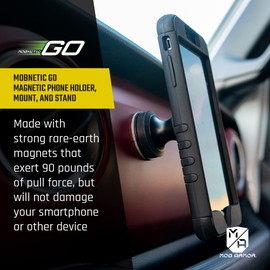 Mob Armor MobNetic Go - Soporte magnético para teléfono con placa de metal, base magnética fuerte, aluminio de grado aeronáutico, tablero de instrumentos de coche y soporte de superficie de metal,