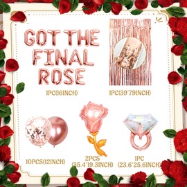 LaVenty Luxury The Bachelor Final Rose Banner Balloons The Final Rose Bachelorette Decorations for Bachelorette Bridal Shower Engagement Wedding