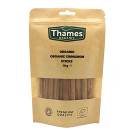 Organic True Ceylon Cinnamon Sticks (Quils) -70g - Ceylon, Non-GMO, No Additives, Preservatives, Raw, Vegan, Sri Lanka - Perfect for Baking, Cooking, Certified Organic - Thames Organic