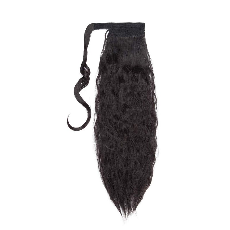 20 Inch Real Long Corn Wave Ponytail Clip in Hair