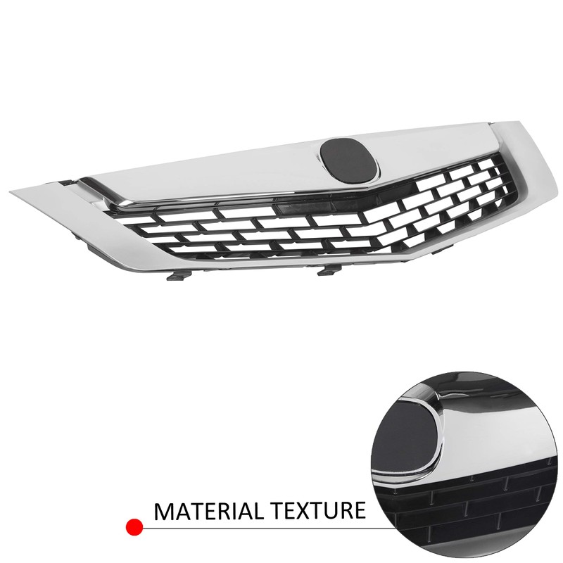 HECASA Front Grille Compatible with 2009 2010 ACURA TSX Silver