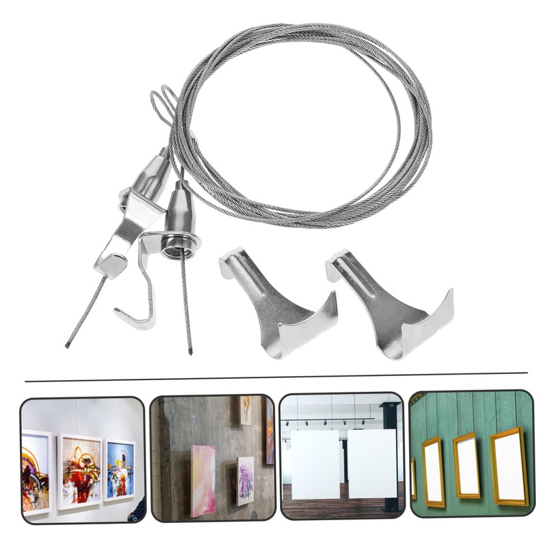 TEHAUX 2 Sets Stainless Steel Picture Hanging Wire Kit Wire