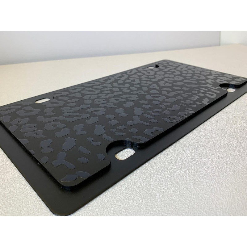 Eurosport Daytona- Black Leopard Print Carbon Steel License Plate