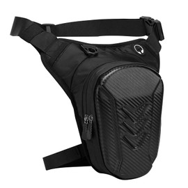 WIYETY Motorcycle Leg Bag Men Women: Leg Bag and Bum Bag 2 in 1 with Adjustable Waist Strap, Hard Shell Leg Bag with 2 Compartments, Motorcycle Thigh Bag for Motorcycle, Riding, Hiking, black, Unisex