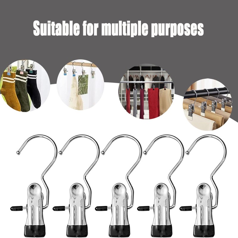 Pack of 20 Portable Laundry Hooks, 360° Rotating Boot Hanger,