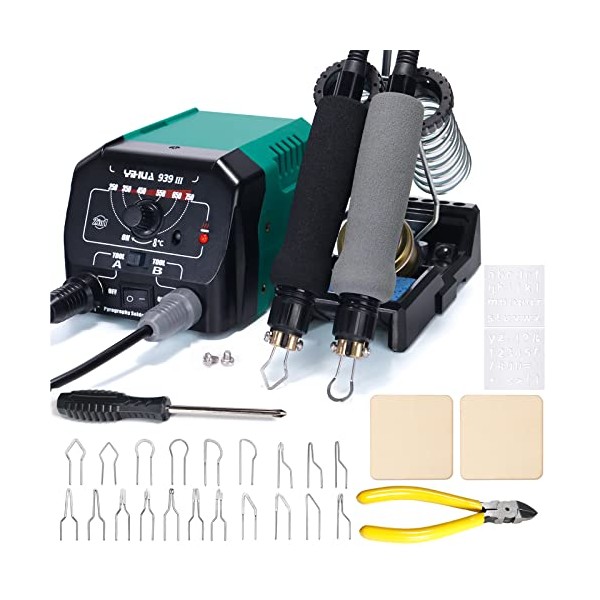 YIHUA 939 III Dual Pen Pyrography Station 2-in-1 Wood-Burning Tool